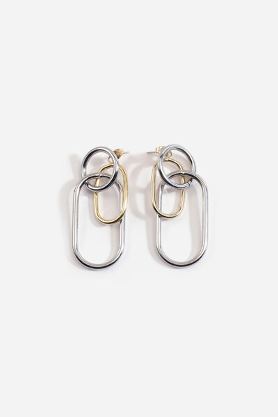 Geomertric Link Earrings