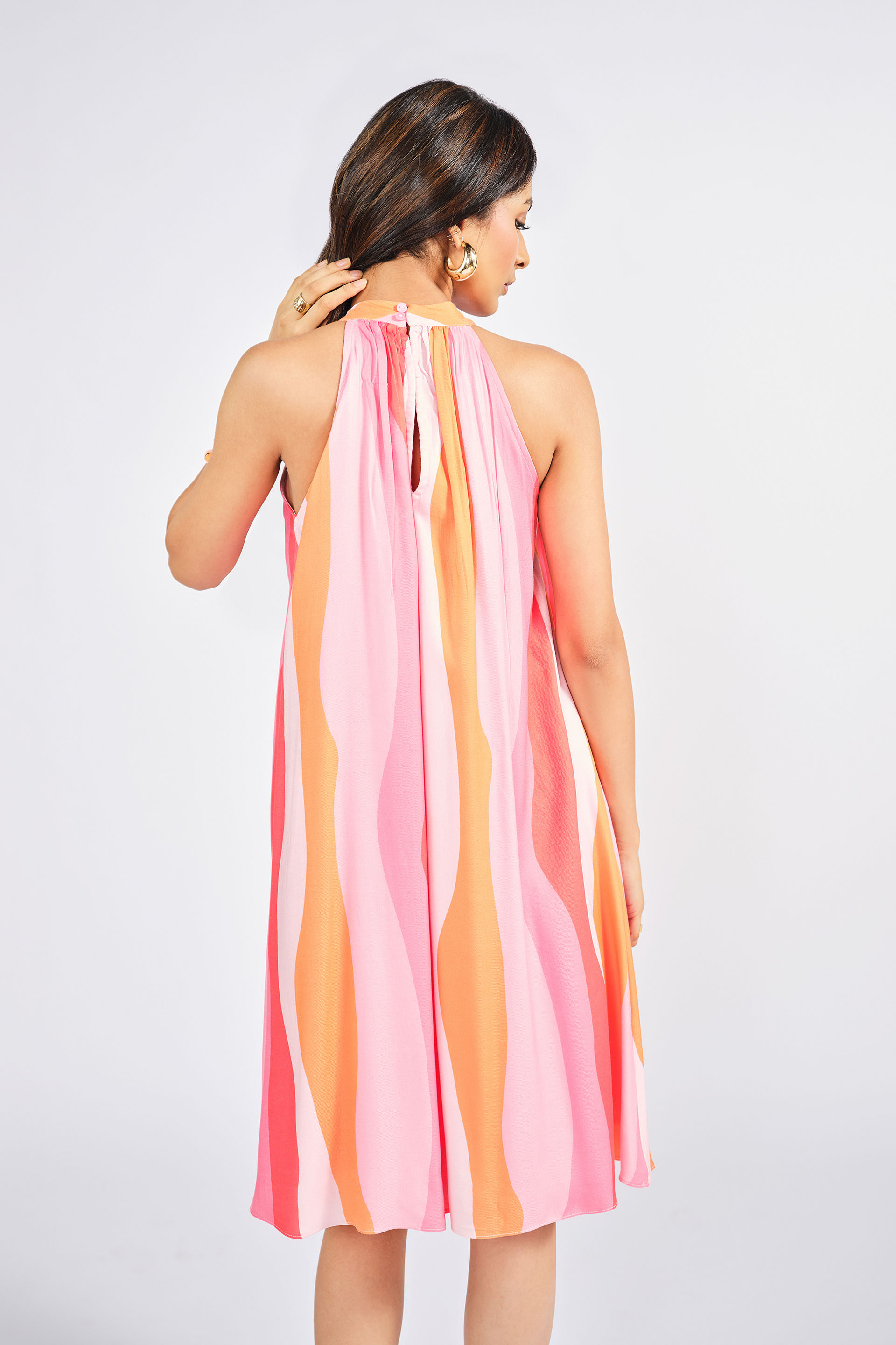 Beaming Coral Dress, Coral, image 4